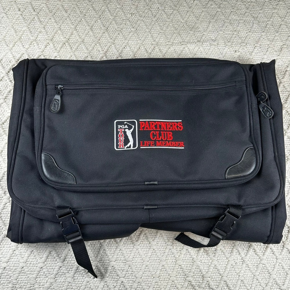 PGA Tour Partners Club Life Member Garment Bag Suitcase Carry On Black
